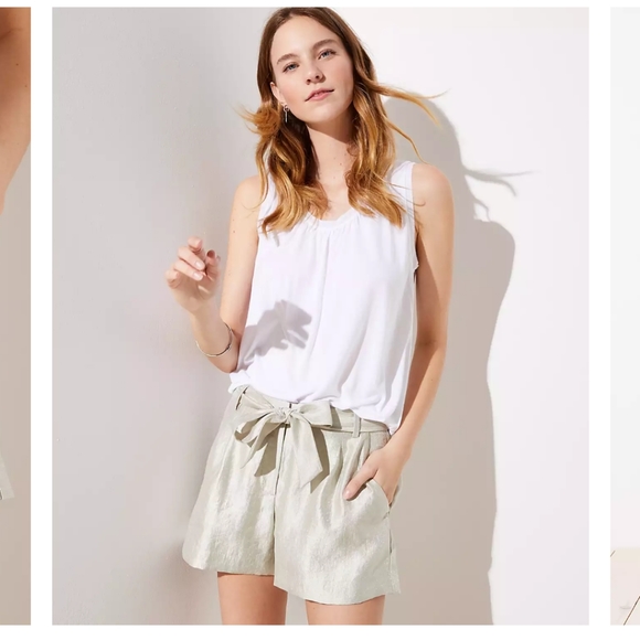 LOFT Shimmer Tie Waist Shorts Size 0 - Picture 2 of 8